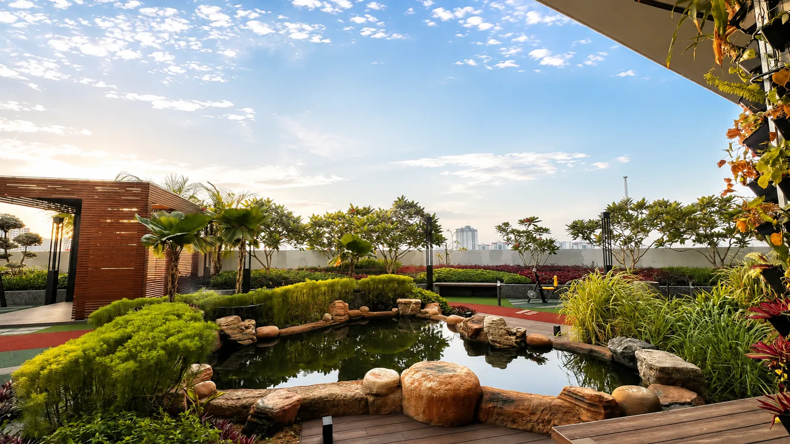 Sky Garden & Koi Pond at Space Residency, Johor Bahru